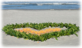 Beach wedding heart